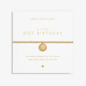 A Little 21st Birthday Gold Plated 17.5cm Stretch Bracelet 6988
