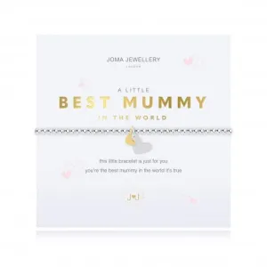A Little Best Mummy In The World Silver 17.5cm Stretch Bracelet 4309