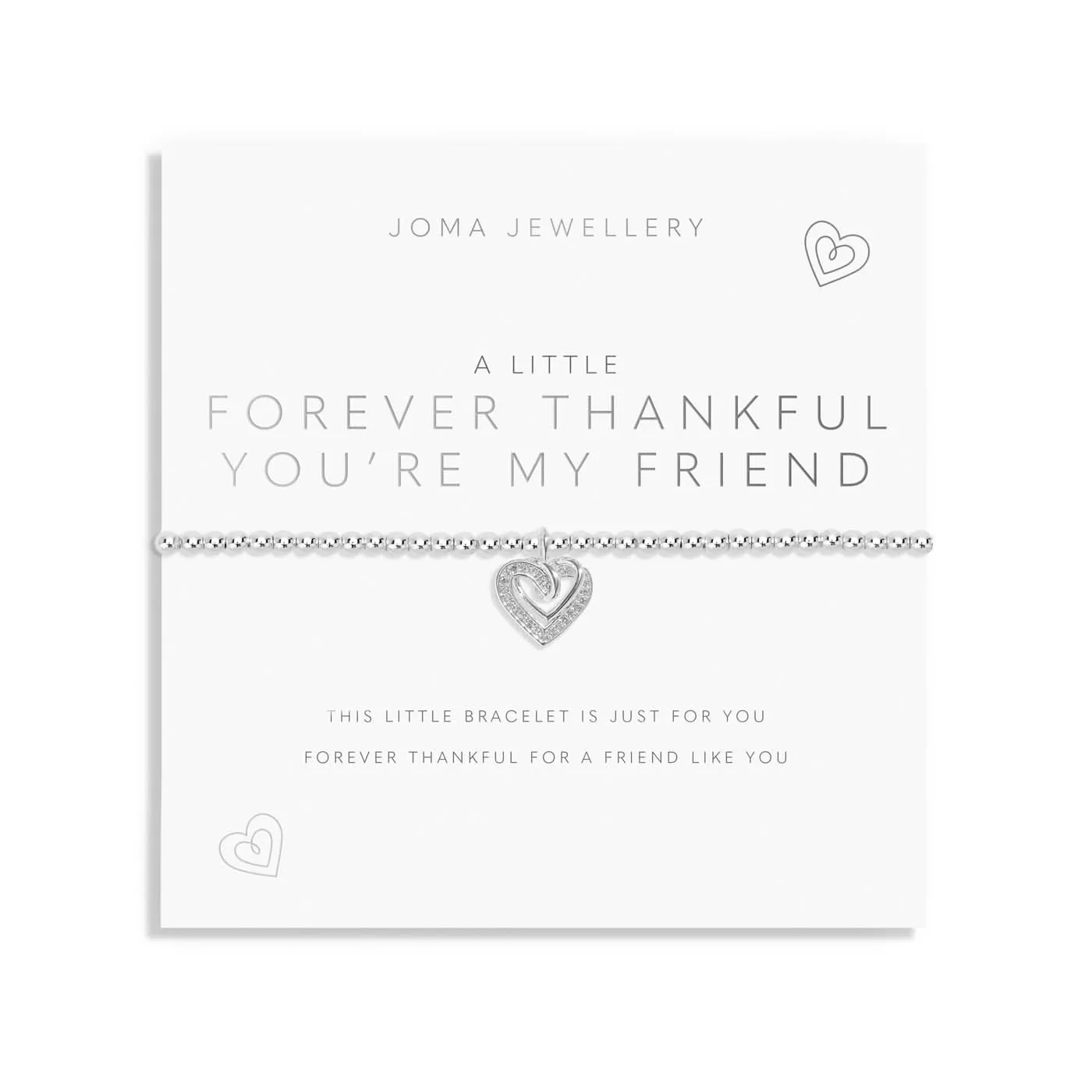 A Little Forever thankful You Are My Friend Silver Plated Bracelet 8150