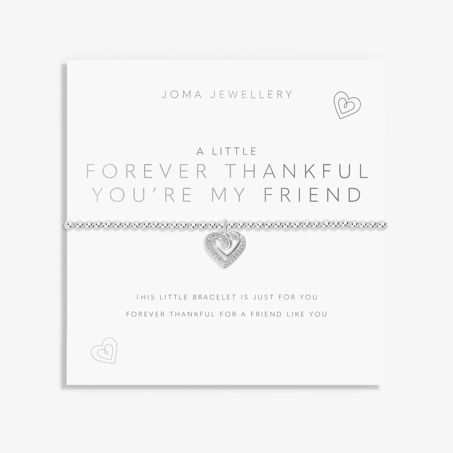 A Little Forever thankful You Are My Friend Silver Plated Bracelet 8150