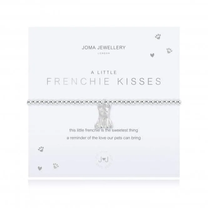 A Little Frenchie Kisses Silver 17.5cm Stretch Bracelet 4302