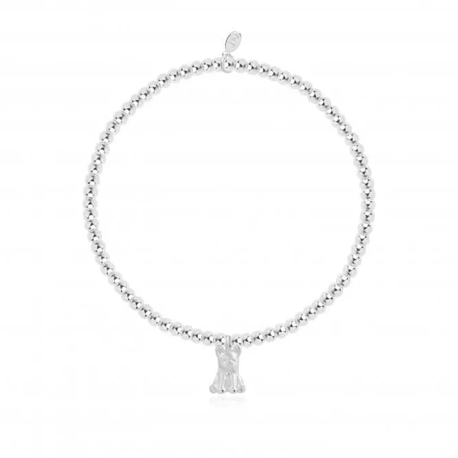 A Little Frenchie Kisses Silver 17.5cm Stretch Bracelet 4302