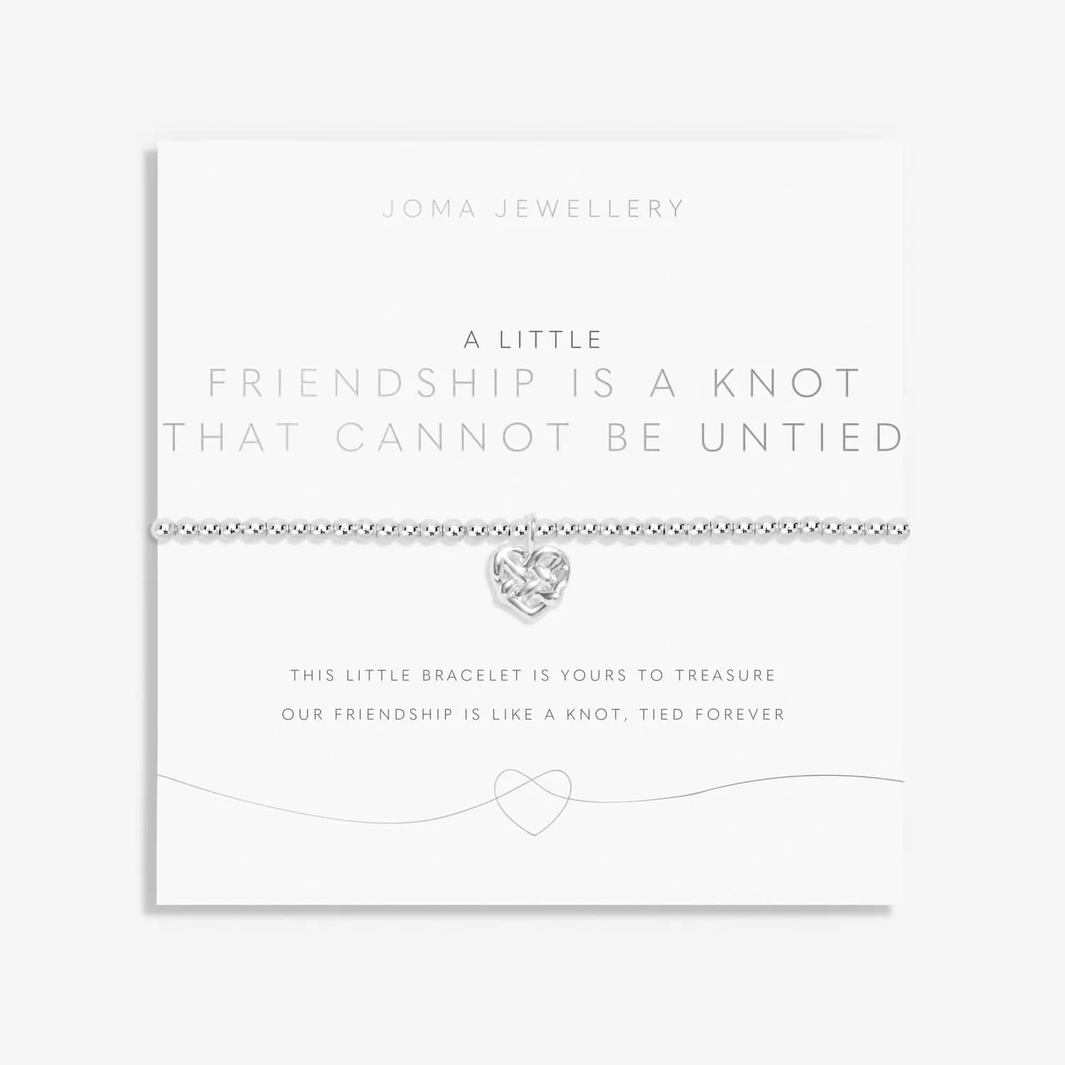 A Little Friendship Is A Knot that Cannot Be Untied Silver Plated Bracelet 8148