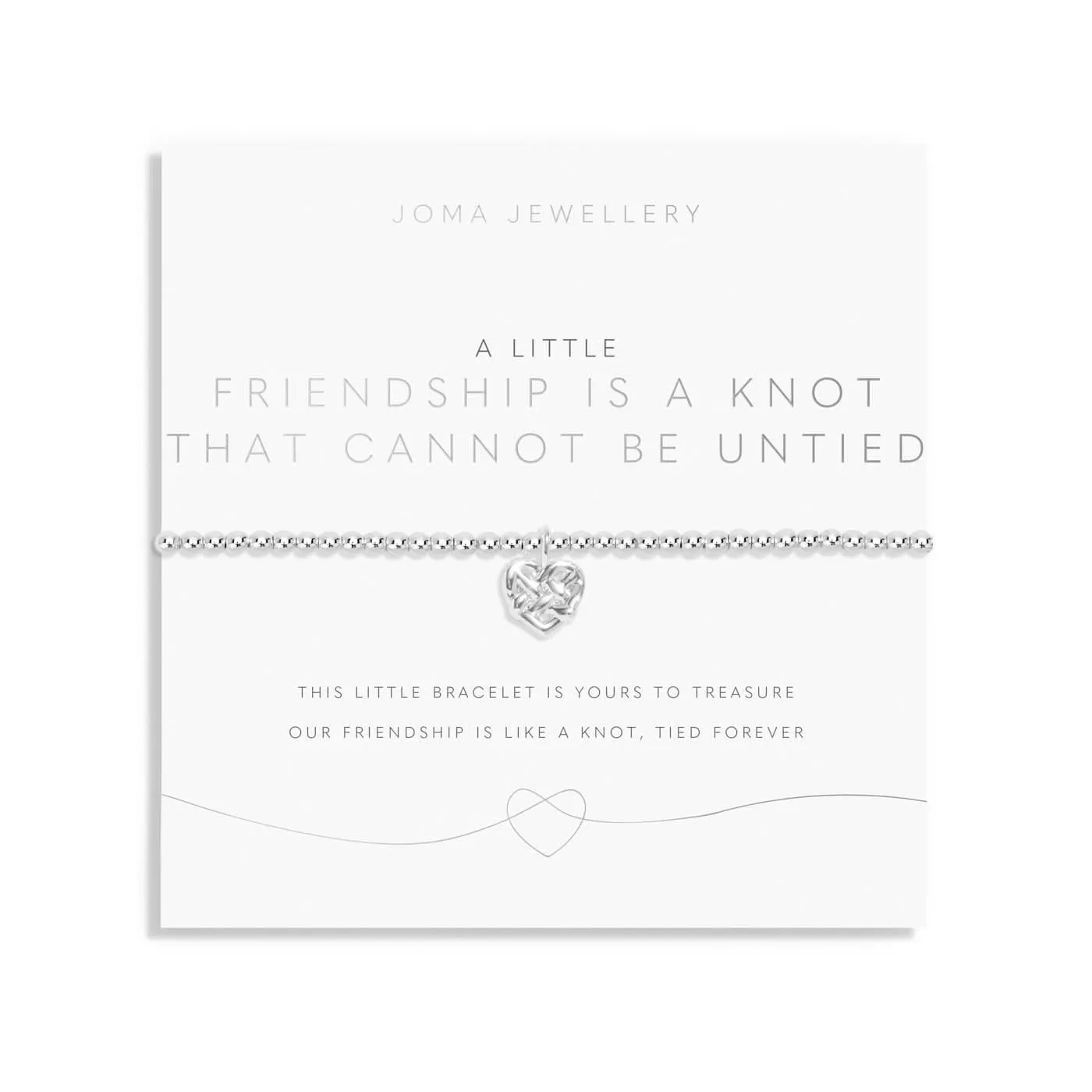 A Little Friendship Is A Knot that Cannot Be Untied Silver Plated Bracelet 8148