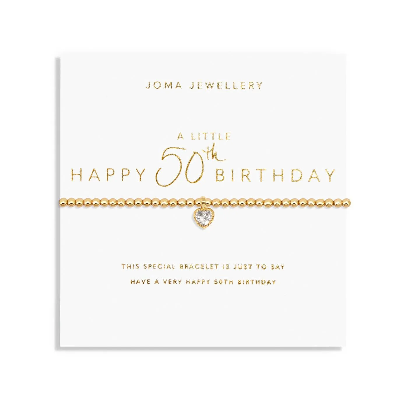 A Little Happy 50th Birthday Gold Plated Bracelet 7584