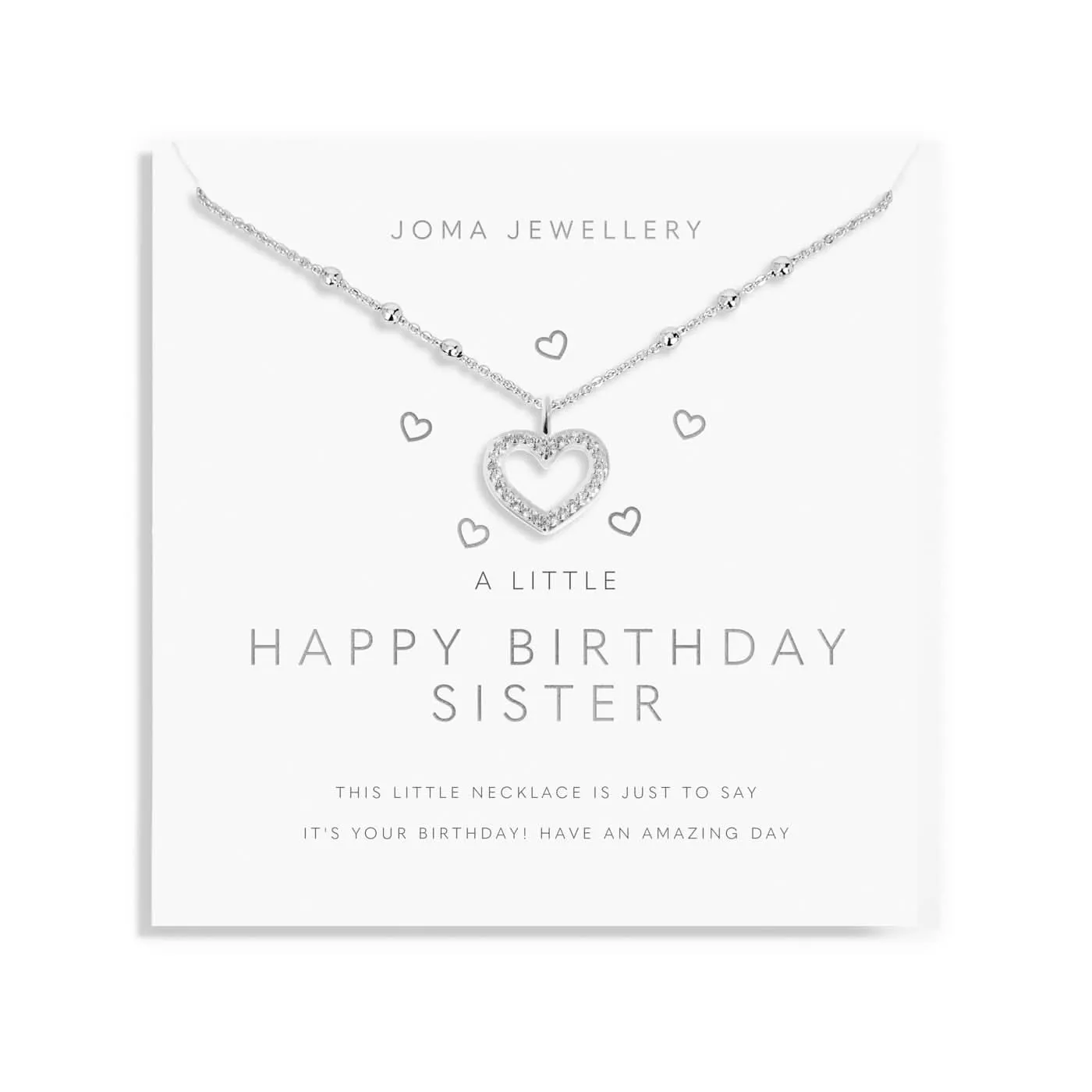 A Little Happy Birthday Sister Silver Plated Necklace 7809