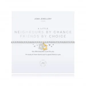 A Little Neighbours By Chance Friends By Choice Silver Gold 17.5cm Stretch Bracelet 4359