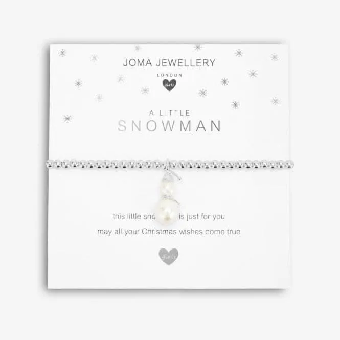A Little Snowman Silver 15.5cm Stretch Bracelet C556
