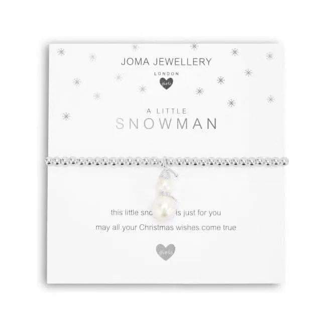 A Little Snowman Silver 15.5cm Stretch Bracelet C556