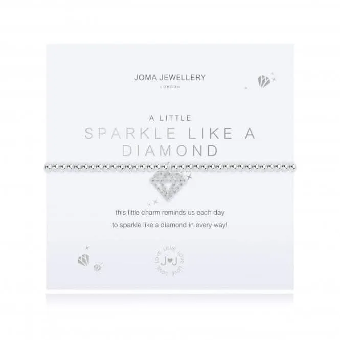 A Little Sparkle Like A Diamond Silver 17.5cm Stretch Bracelet 4348