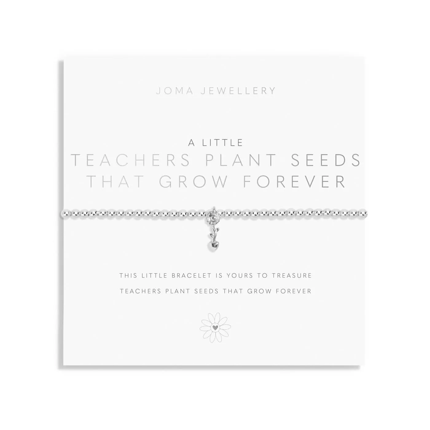 A Little Teachers Plant Seeds that Grow Forever Silver Plated Bracelet 8147