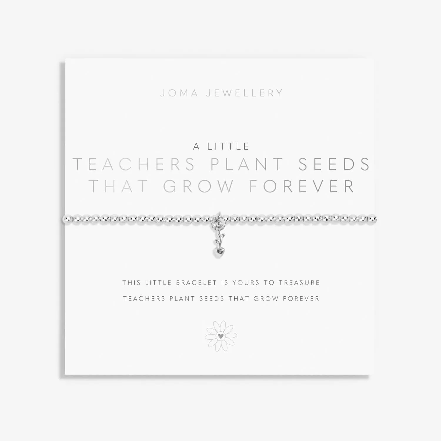 A Little Teachers Plant Seeds that Grow Forever Silver Plated Bracelet 8147