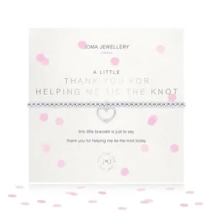 A Little Thank You For Helping Me Tie The Knot Silver 17.5cm Stretch Bracelet 3485