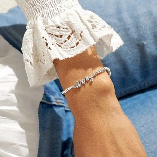 A Little Wifey For Lifey Silver Plated 17.5cm Bracelet 7011