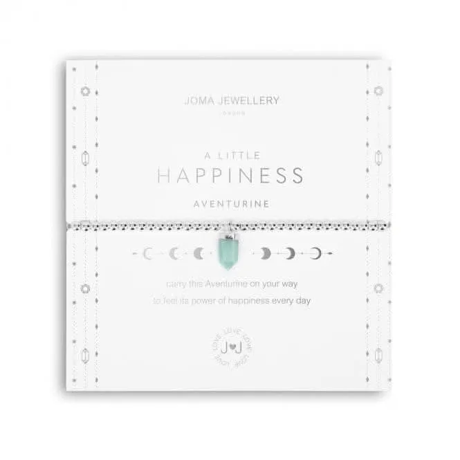 Affirmation Crystal A Little Happiness Aventurine Silver Stretch Bracelet 5261