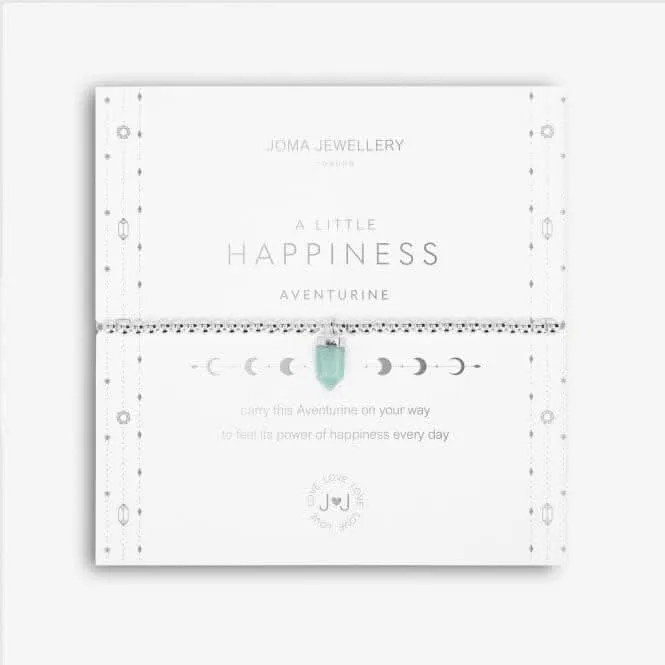 Affirmation Crystal A Little Happiness Aventurine Silver Stretch Bracelet 5261