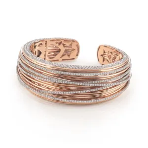 Al Coro Mezzaluna 18ct Rose Gold 7.34ct Diamond Bangle