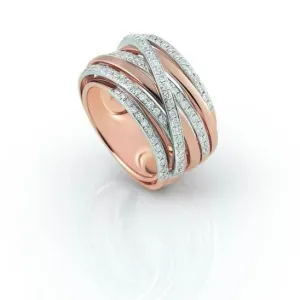 Al Coro Serenanta 18ct Rose Gold Diamond Multi Strand Ring