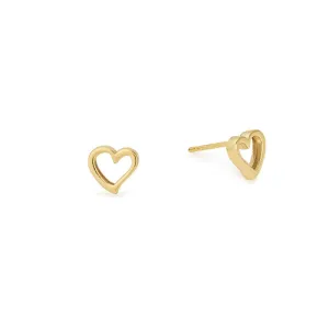 Alex And Ani Yellow Gold Heart Stud Earrings