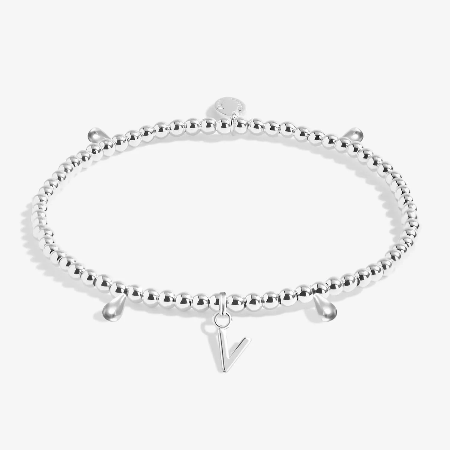 Alphabet A Little V Silver Plated Bracelet 7763