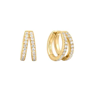 Ania Haie Gold Double Pav Huggies E059-16G