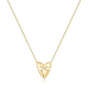 Ania Haie Gold Heart Kiss Pav Necklace N057-02G
