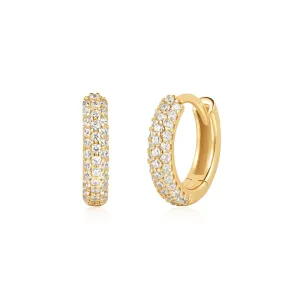 Ania Haie Gold Pav Huggies E057-04G