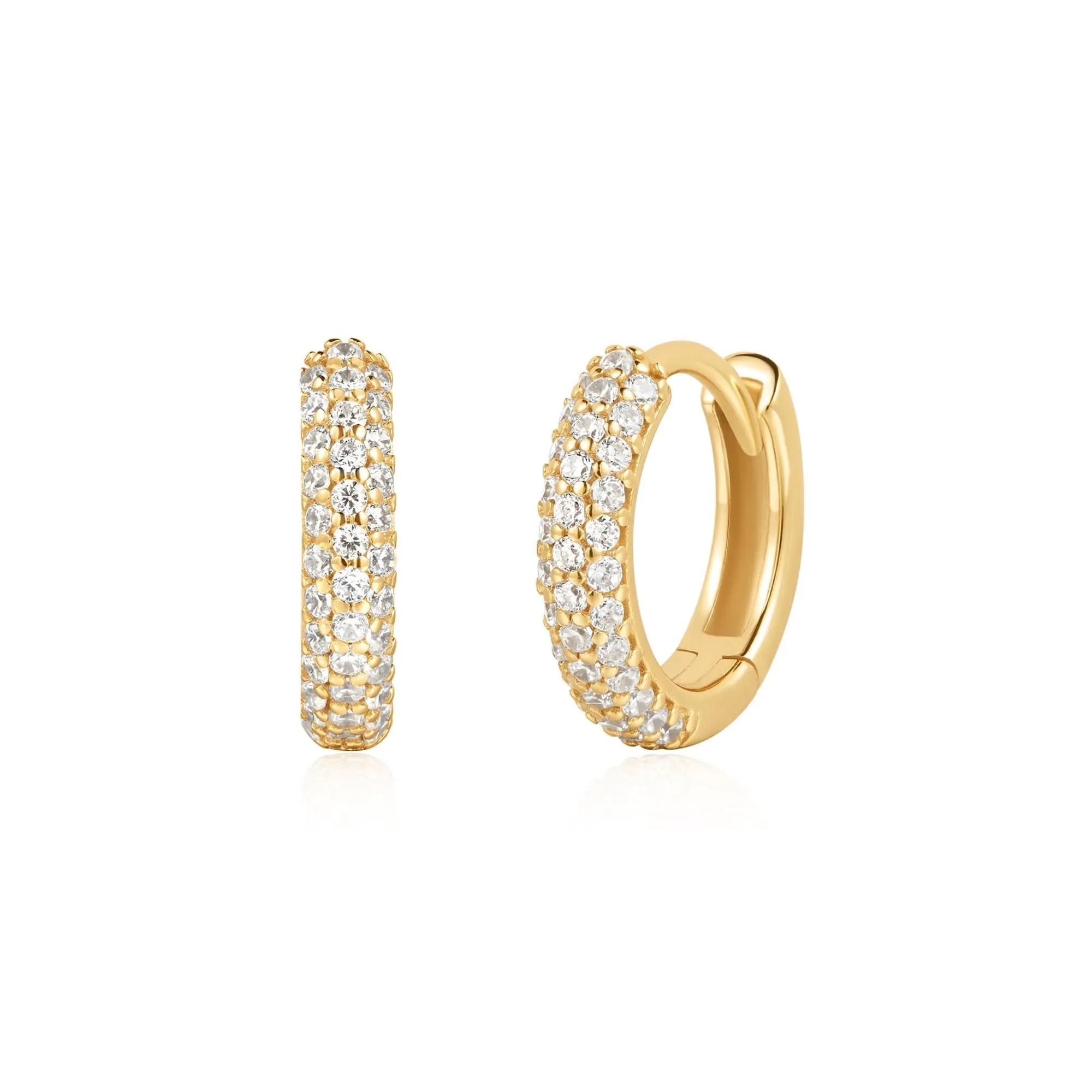 Ania Haie Gold Pav Huggies E057-04G