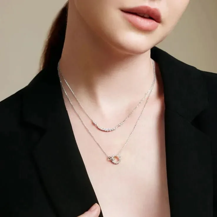 Ania Haie Silver Arc Pav Necklace N056-02H