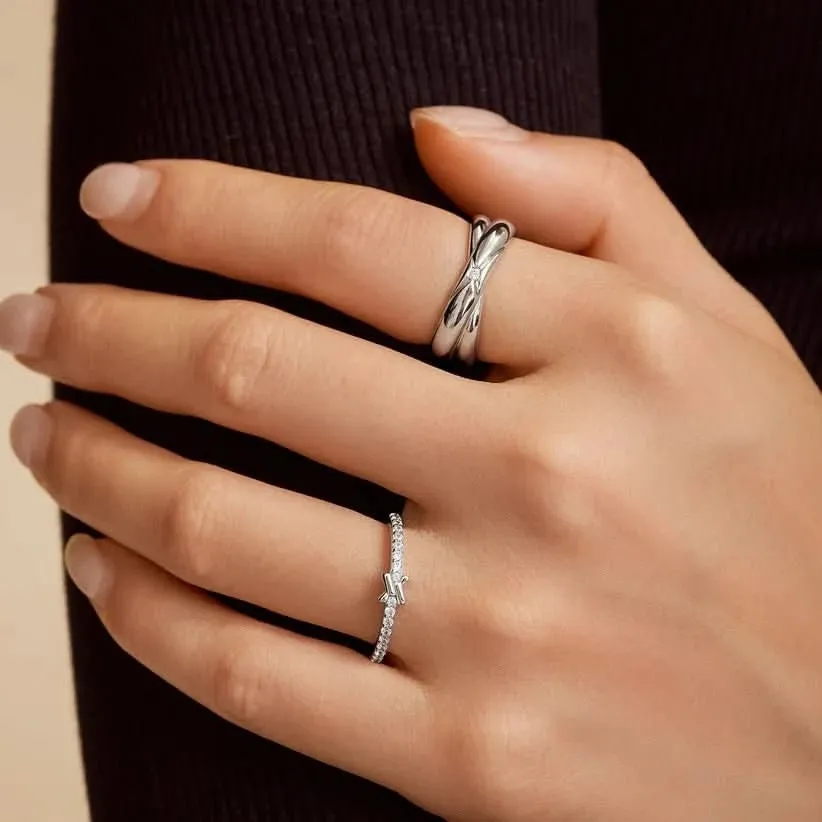Ania Haie Silver Cross Double Ring R061-06H