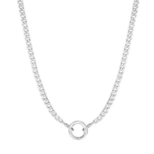 Ania Haie Silver Curb Chain Charm Connector Necklace N052-02H
