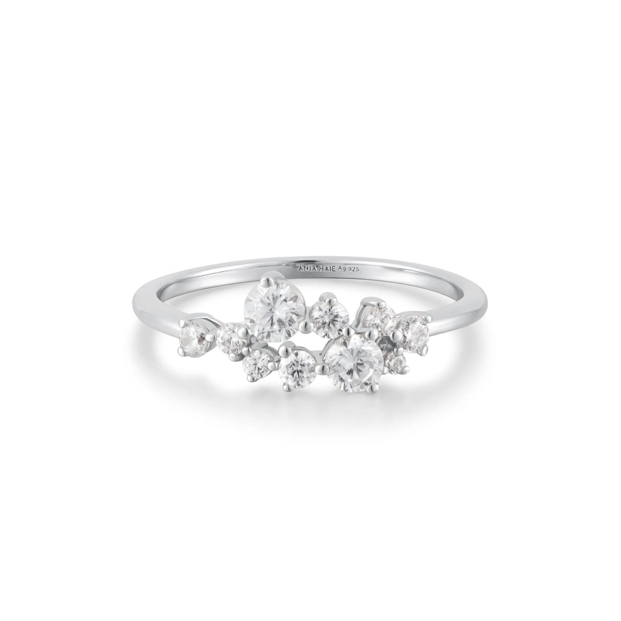 Ania Haie Silver Flower Cluster Pav Ring R058-02H