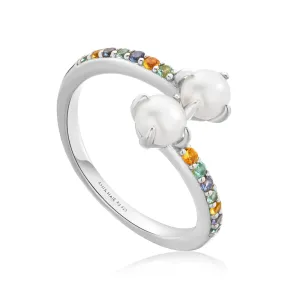 Ania Haie Silver Gem Pearl Wrap Ring R054-03H