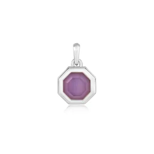Ania Haie Silver Octagon Lilac Quartz Charm NC055-03H