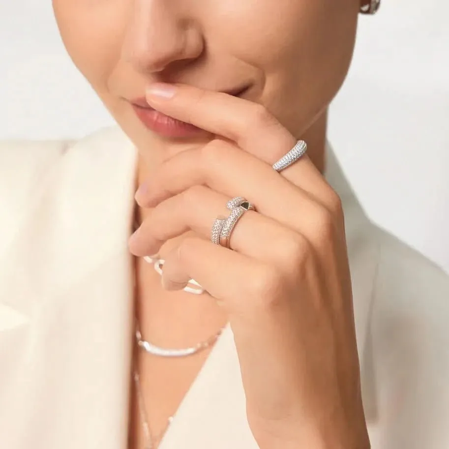 Ania Haie Silver Pav Adjustable Ring R051-01H