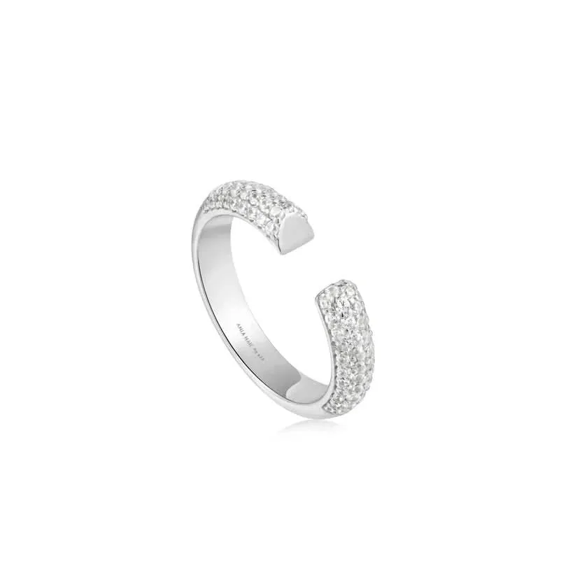 Ania Haie Silver Pav Adjustable Ring R051-01H