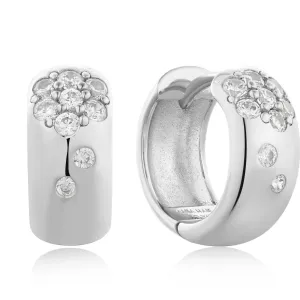 Ania Haie Silver Sparkle Chubby Huggie Hoop Earrings E054-05H