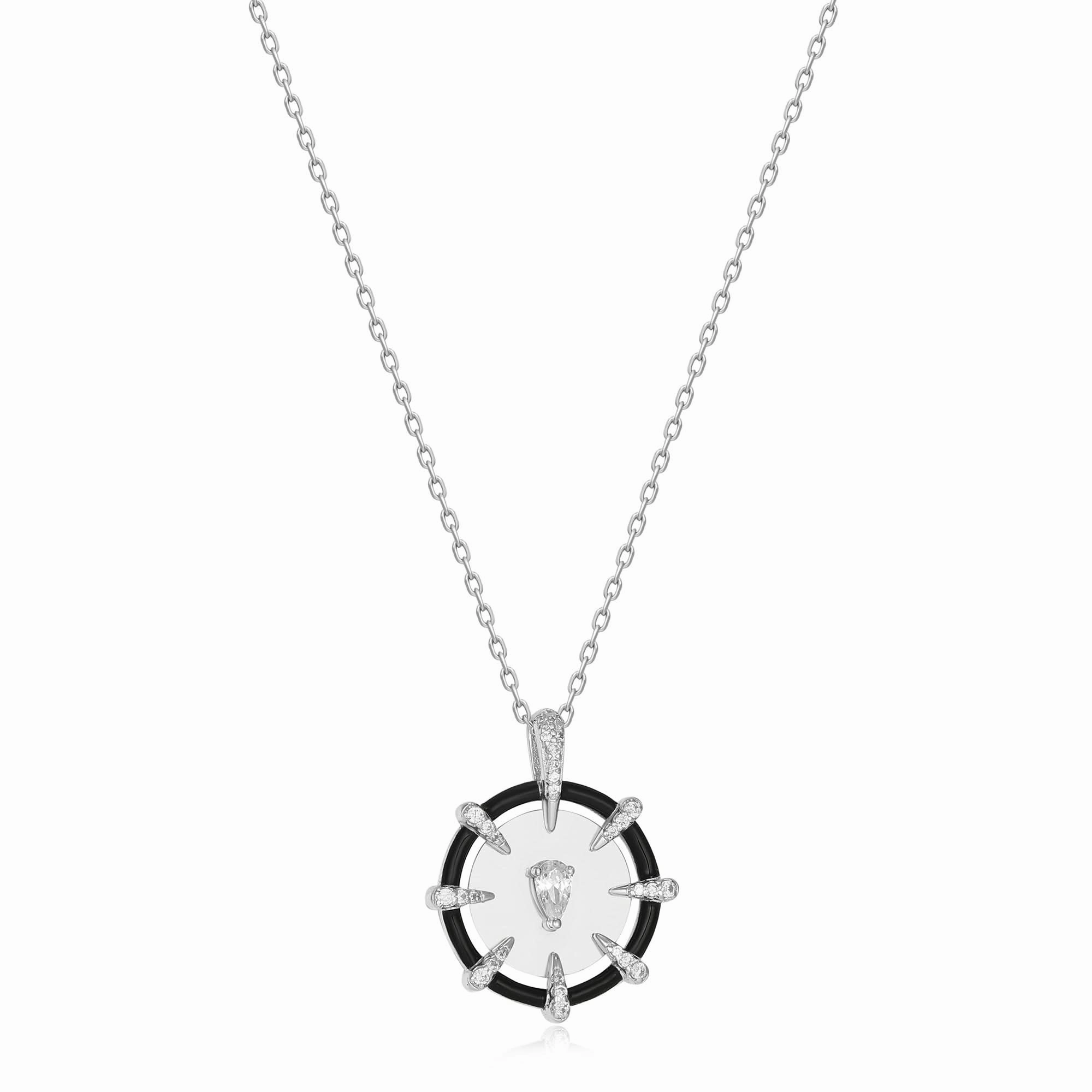 Ania Haie Silver Sparkle Point Medallion Necklace N053-08H
