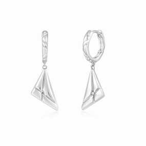Ania Haie Silver Triangle Kiss Drop Huggies E059-19H