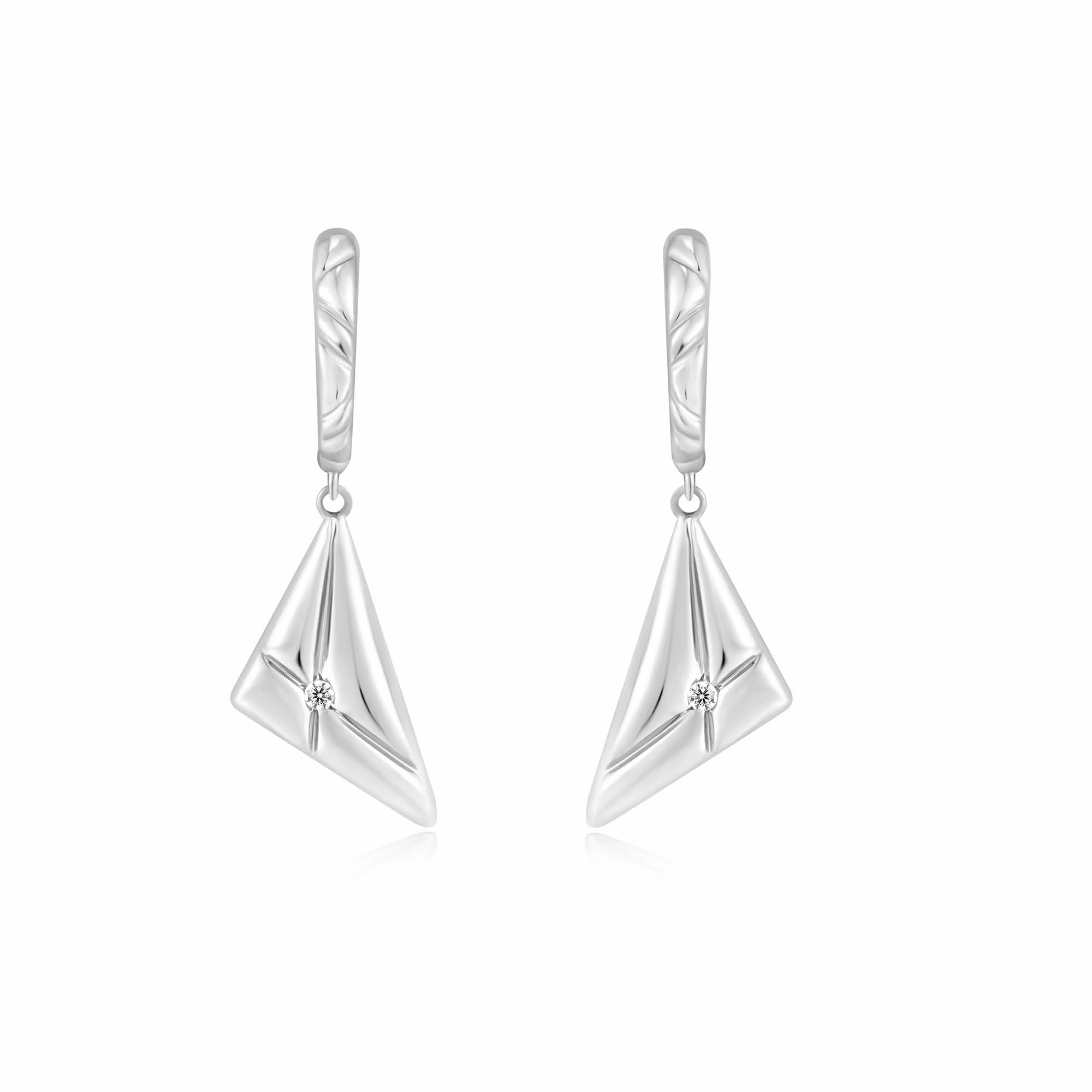 Ania Haie Silver Triangle Kiss Drop Huggies E059-19H