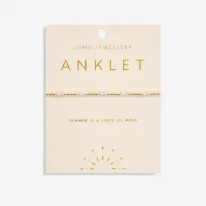 Anklet Pearl Gold Plated Anklet 23cm Stretch Anklet 6940