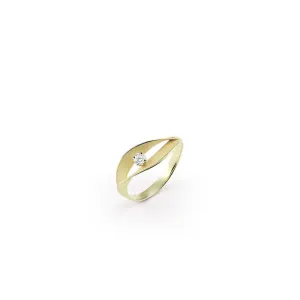 Annamaria Cammilli 18ct Lemon Bamboo Gold 0.1ct Diamond Dune Assolo Series Ring