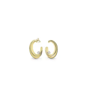 Annamaria Cammilli 18ct Lemon Bamboo Gold 0.2ct Diamond Dune Series Earrings