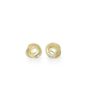 Annamaria Cammilli 18ct Lemon Bamboo Gold & Diamond Dune Series Earrings