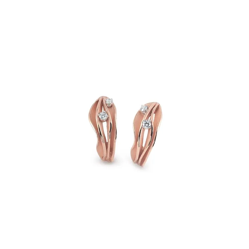 Annamaria Cammilli 18ct Pink Champagne Gold 0.24ct Diamond Dune Series Earrings