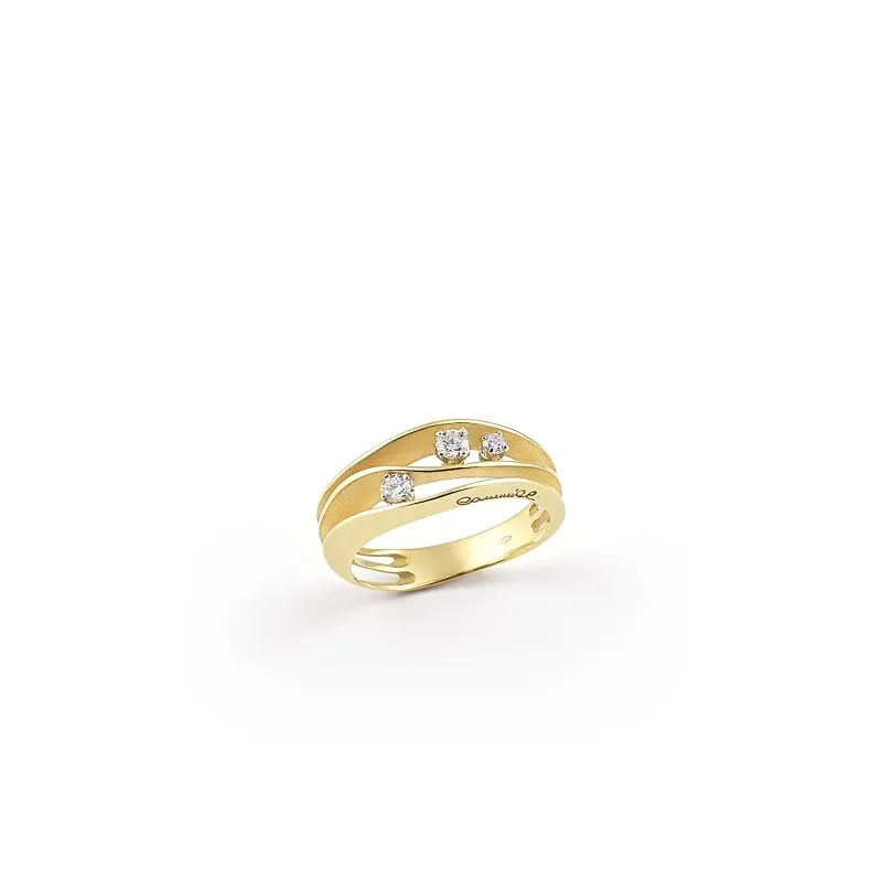 Annamaria Cammilli 18ct Yellow Sunrise Gold 0.13ct Diamond Dune Series Stacking Ring