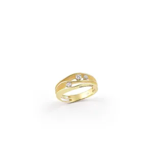Annamaria Cammilli 18ct Yellow Sunrise Gold 0.13ct Diamond Dune Series Stacking Ring