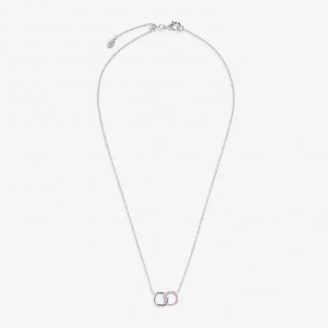 Beau Lilac Enamel Silver Plated Linked 46cm Adjustable Necklace 7127