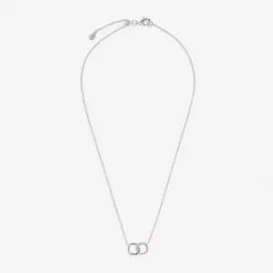 Beau Lilac Enamel Silver Plated Linked 46cm Adjustable Necklace 7127