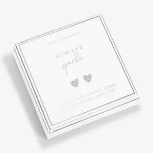 Beautifully Boxed Always Sparkle Silver Box Earrings 6243